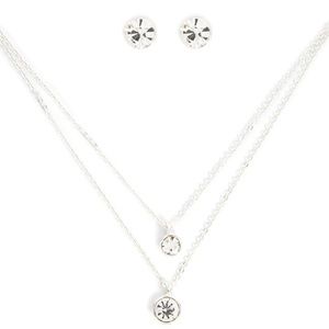 BRAND NEW Layered Rhinestone Necklace Set